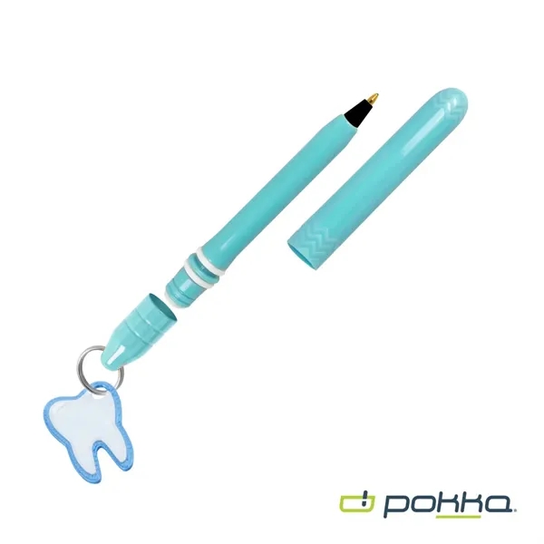 Pokka® Pocket Pen w/Dock & Chrome Keyring & Charm