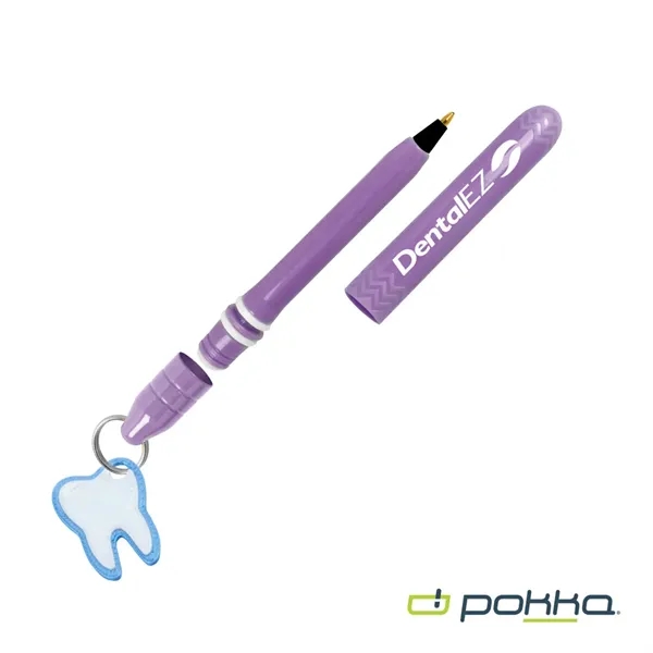 Pokka® Pocket Pen w/Dock & Chrome Keyring & Charm