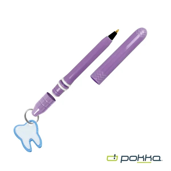 Pokka® Pocket Pen w/Dock & Chrome Keyring & Charm