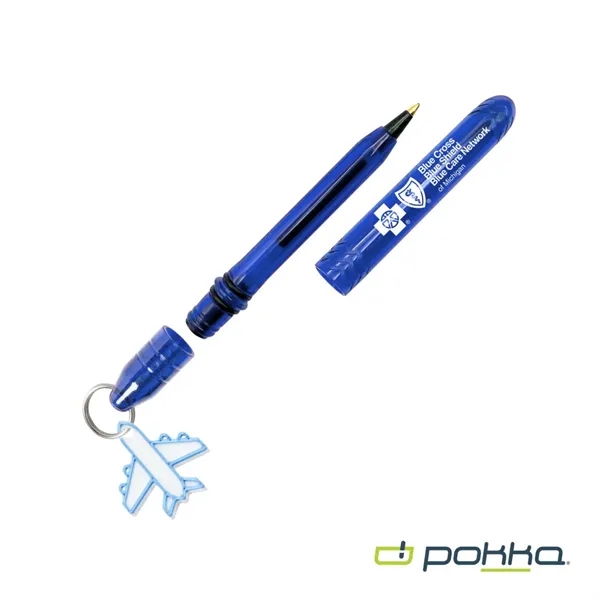 Pokka® Pocket Pen w/Dock & Chrome Keyring & Charm