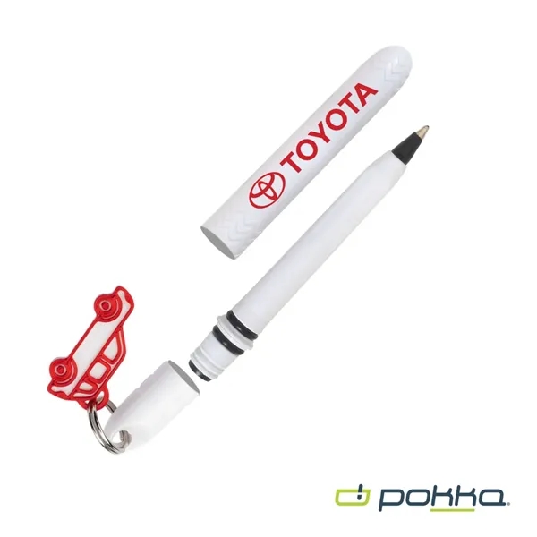 Pokka® Pocket Pen w/Dock & Chrome Keyring & Charm