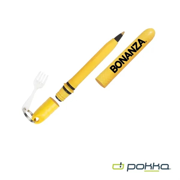 Pokka® Pocket Pen w/Dock & Chrome Keyring & Charm