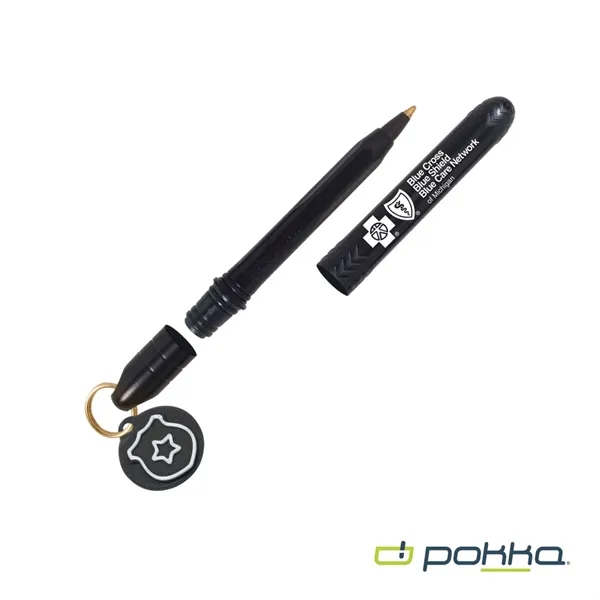 Pokka® Pocket Pen w/Dock & Gold Keyring & Charm
