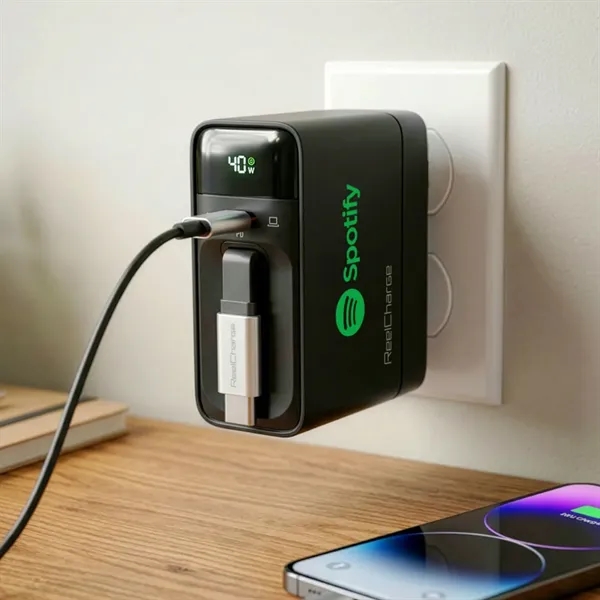 ReelCharge All-In-One Wall Charger w/Retractable Cable - 40W