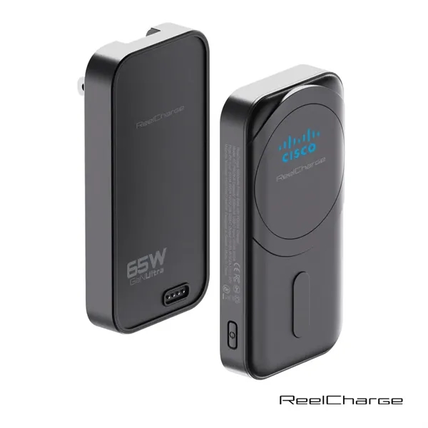 Custom ReelCharge 2 In 1 Power Bank Slim Wall Charger