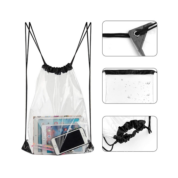 Clear Drawstring Backpack Waterproof PVC Transparent Backpac - Clear Drawstring Backpack Waterproof PVC Transparent Backpac - Image 1 of 4