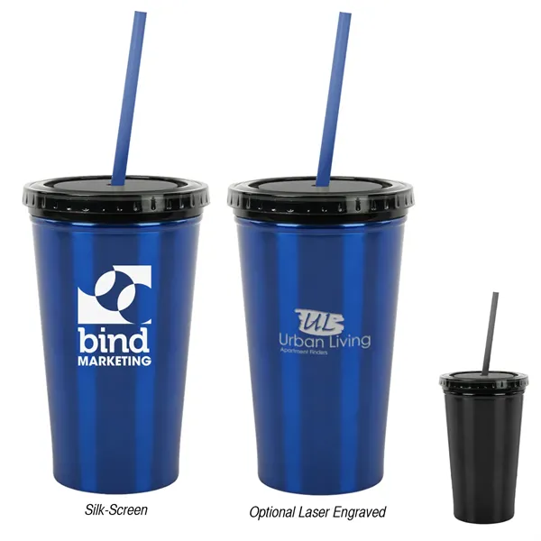16 Oz. Stainless Steel Double Wall Tumbler