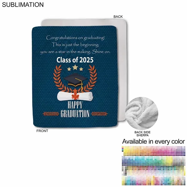 Graduation Blanket in Plush Sherpa Lined Micro Mink, 50x60