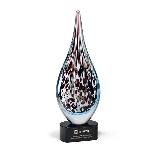 Art Glass Award with Multi-color Hollow Raindrop Accent
