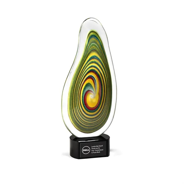 Art Glass Award with Multi-Color Flat Swirl Accent
