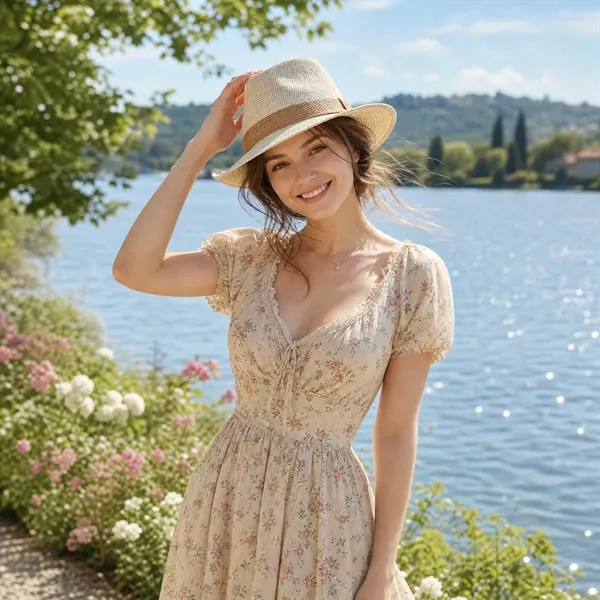 Classic Short Brim Straw Trilby Fedora Hat