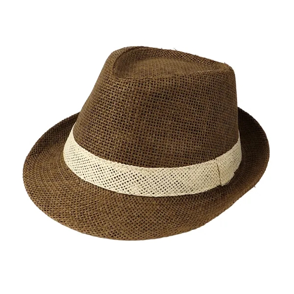 Classic Short Brim Straw Trilby Fedora Hat
