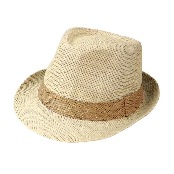 Classic Short Brim Straw Trilby Fedora Hat