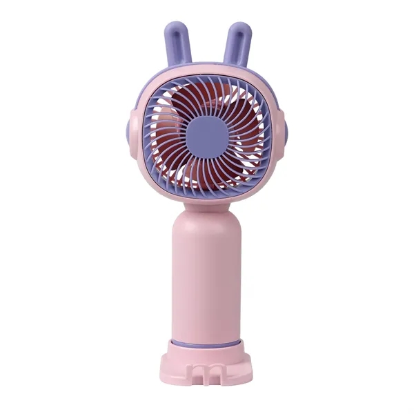 Plastic Mini USB Rechargeable Handheld Fan W/ Stand