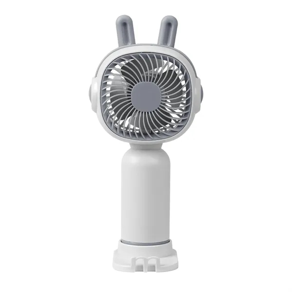 Plastic Mini USB Rechargeable Handheld Fan W/ Stand
