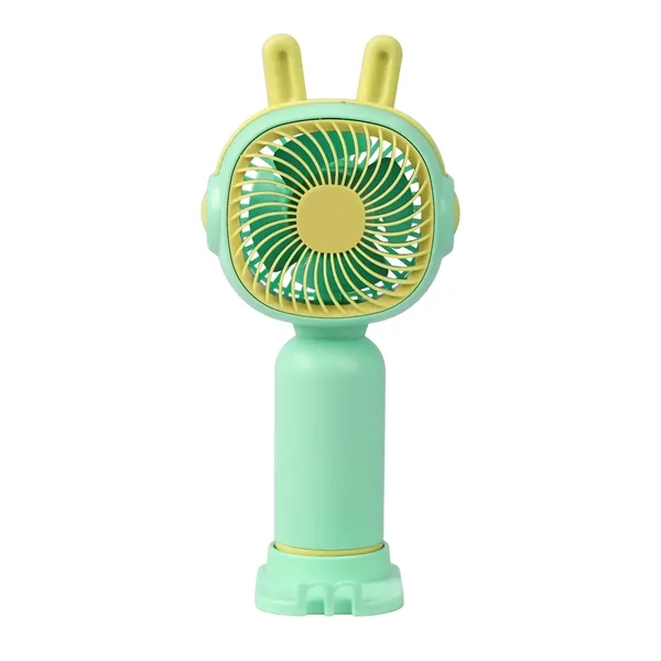 Plastic Mini USB Rechargeable Handheld Fan W/ Stand