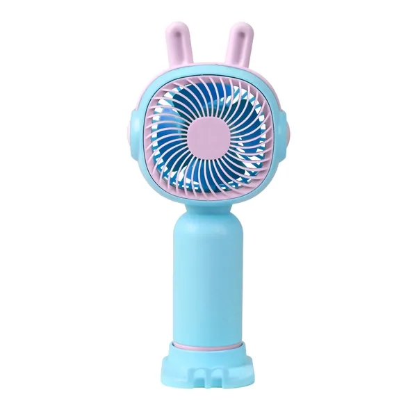Plastic Mini USB Rechargeable Handheld Fan W/ Stand