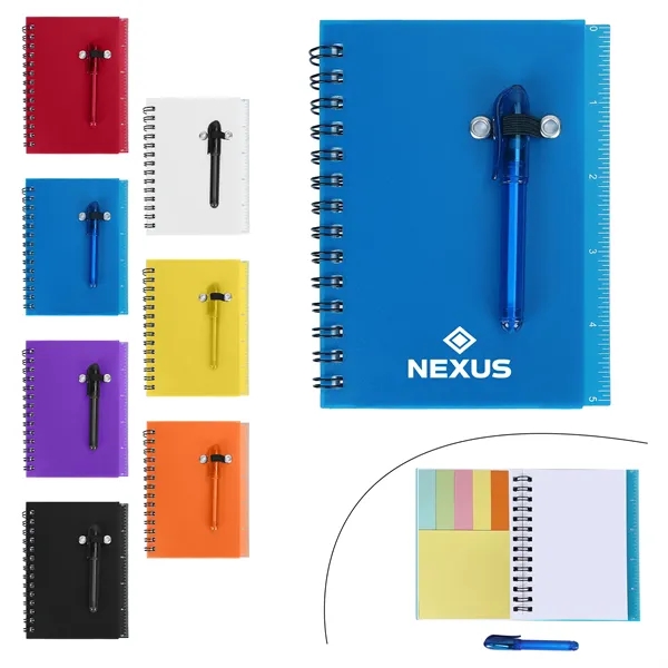 Small Pocket Spiral Notebook Journal w/ Pen 5"x4"