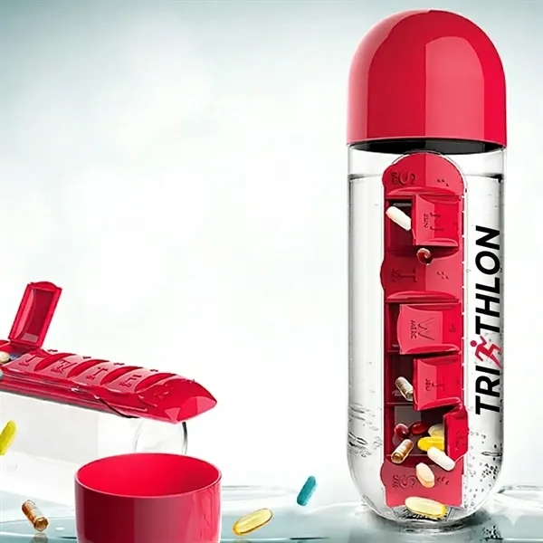 20 oz In Style Pill Organizer Water Bottle