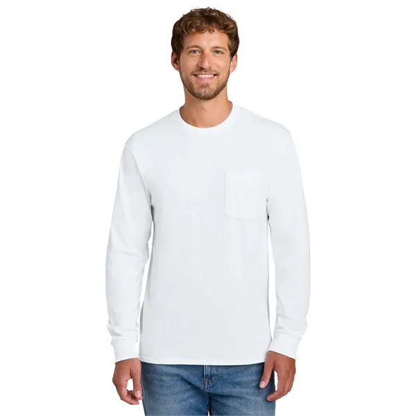 Port & Co Tall Long Sleeve Essential Pocket Tee.