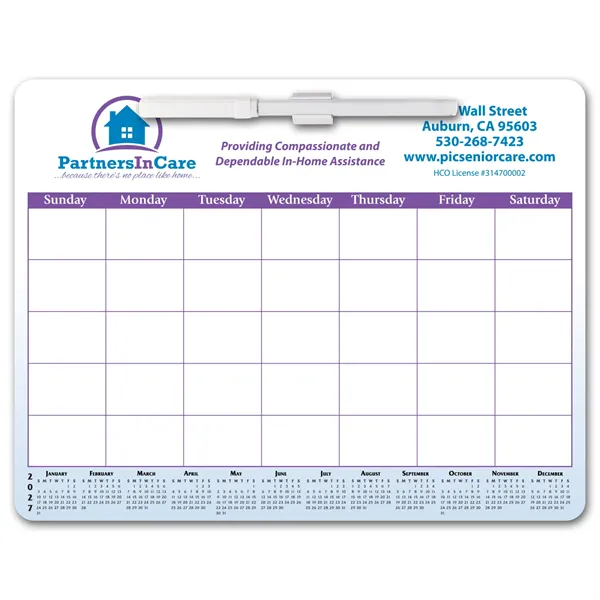 Memo Board Calendar w/ Mag