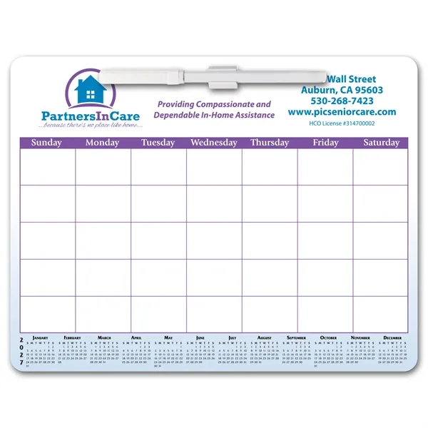 Memo Board Calendar w/ Rem Adh