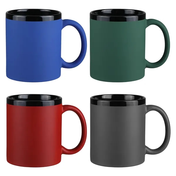 Lano Black 11 Oz Soft Touch C Handle Mug