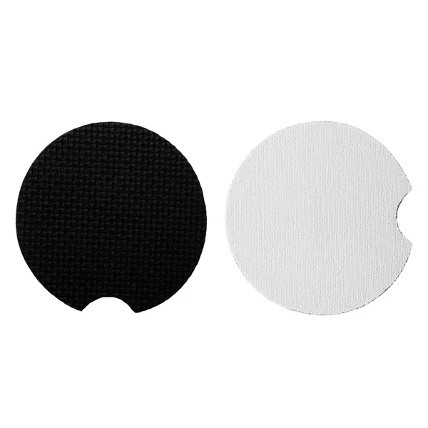 2 3/4" Round Soft Neoprene Car Coaster W/ Finger Notch