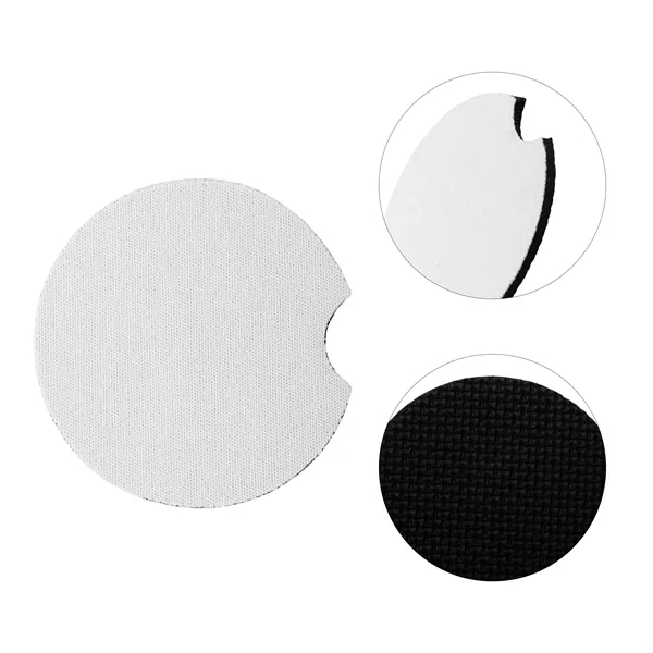 2 3/4" Round Soft Neoprene Car Coaster W/ Finger Notch