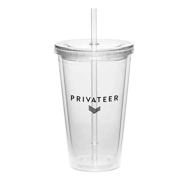 16oz Cup w/Straw