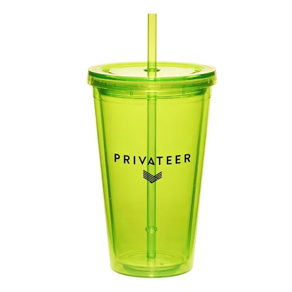 16oz Cup w/Straw