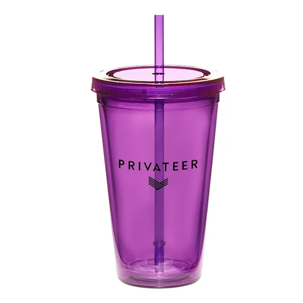 16oz Cup w/Straw
