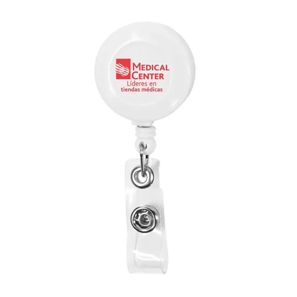 Round Retractable Badge Reel with Rotating Alligator Clip