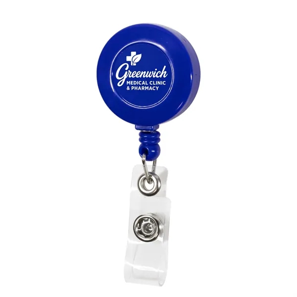 Round Retractable Badge Reel with Rotating Alligator Clip