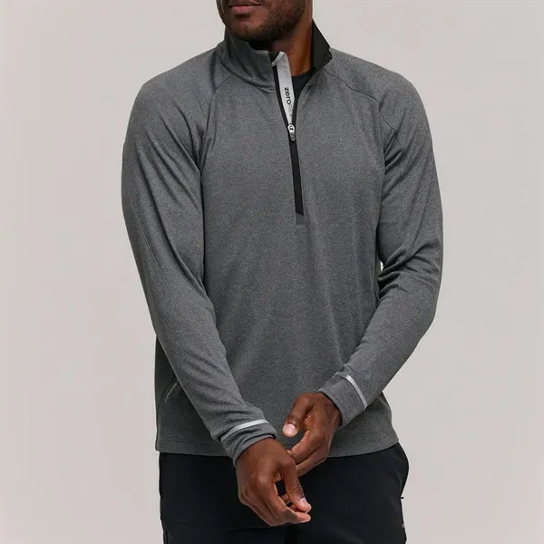 Zero Restriction Men's Z425 LS Melange Quarter-Zip Pullover
