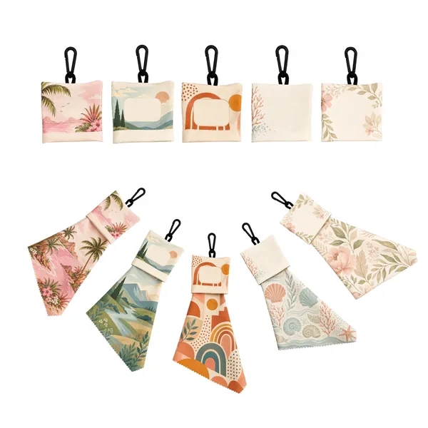 Portable Microfiber Eyeglass Cleaning Cloth W/Hook