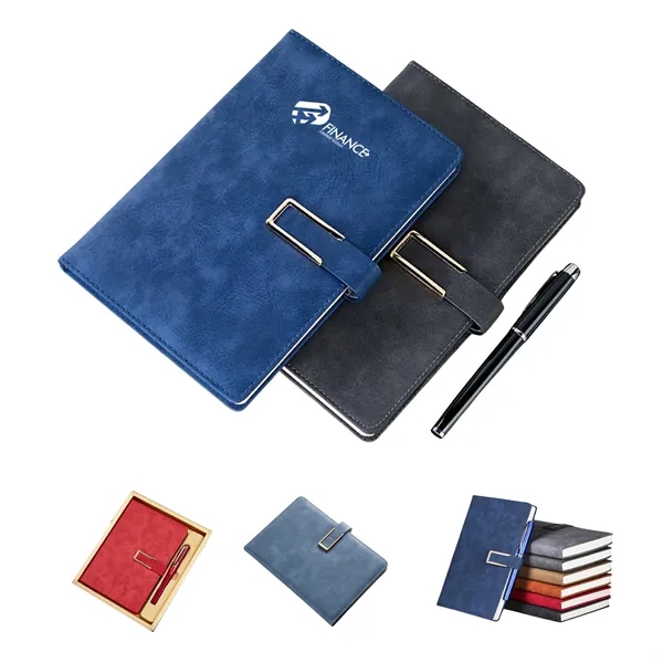 Hardcover Leather A5 Notebook With Pen Gift Box