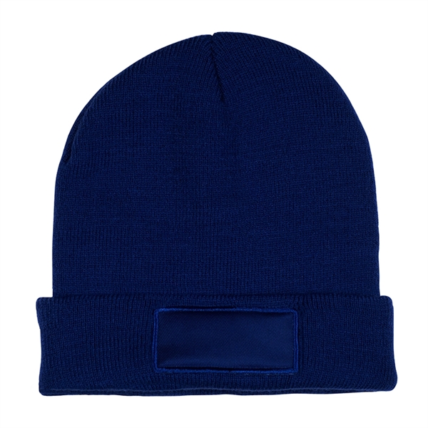 Knit Beanie with Patch - Knit Beanie with Patch - Image 1 of 5