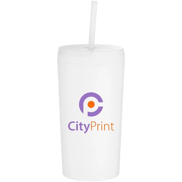 20 oz Seafare Recycled Plastic Travel Tumbler with Straw