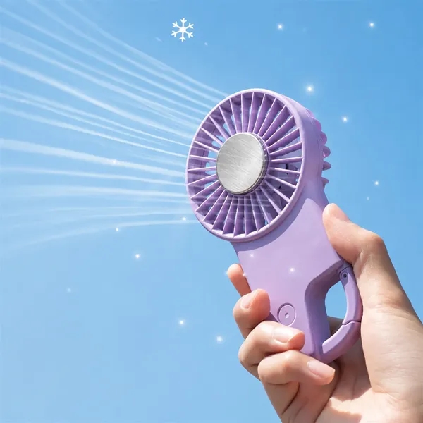 Portable Handheld Fan with Carabiner Clip