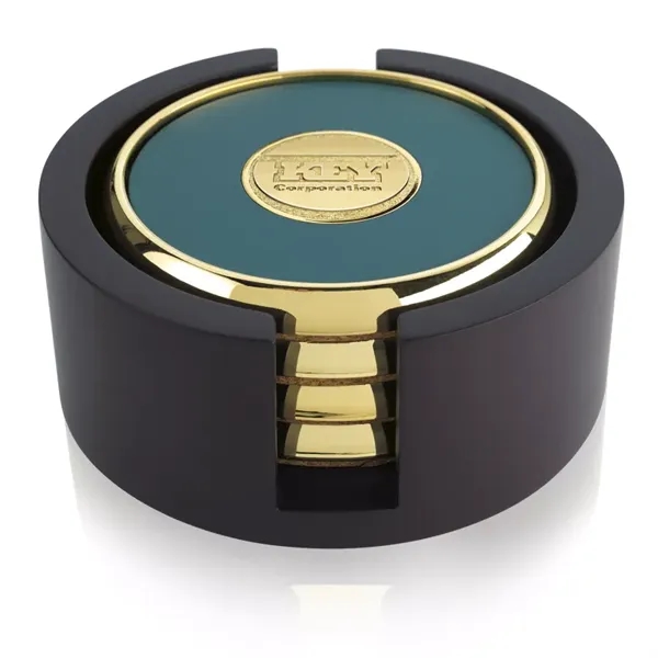 JAFFA® Four Round Coasters with Wood Tray