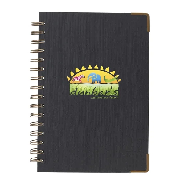 Custom Good Value™ Woven Paper Hardback With Metal Accents Notebook