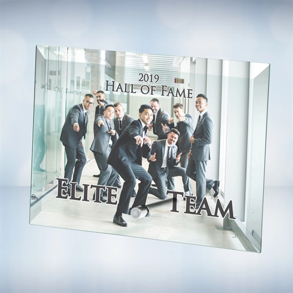 Color Imprinted Photo Beveled Rectangle Horizontal Glass