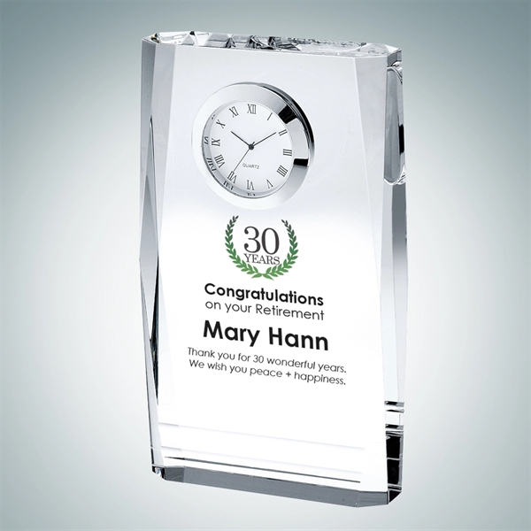 Color Imprinted Beveled Plaque Clock