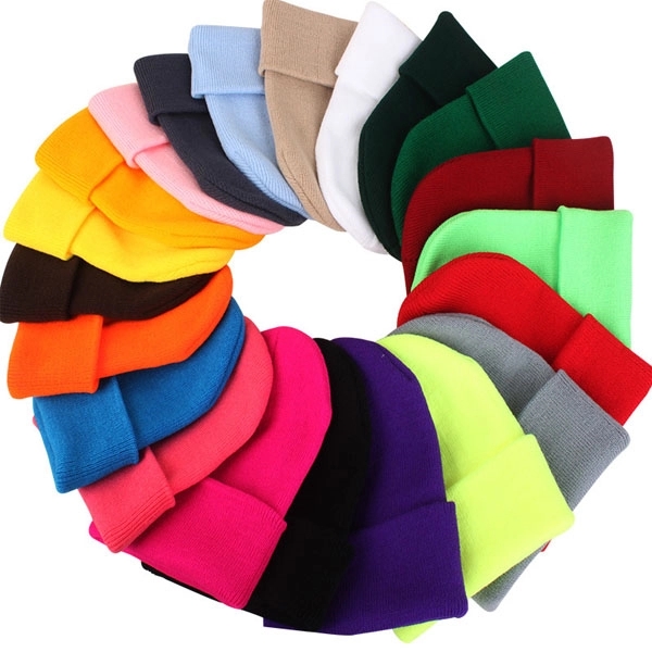 Embroidered Acrylic Knit Beanie with Cuff - Embroidered Acrylic Knit Beanie with Cuff - Image 11 of 14