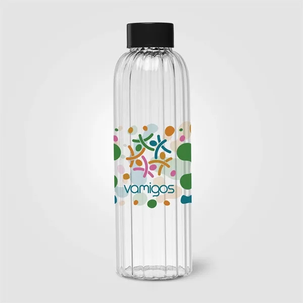 Custom Linea Glass Ridged Color Pop Bottle - 21 oz.