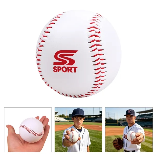 9" Official Size Leather Baseball W/ Rubber Core