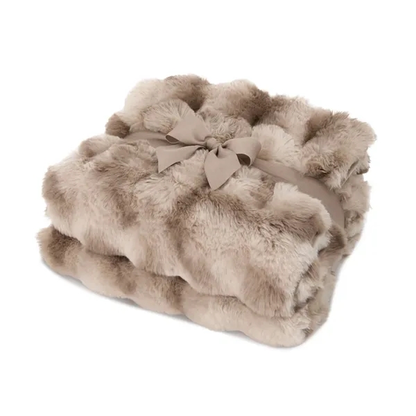 Ruched Faux Fur Recycled Polyester Blanket