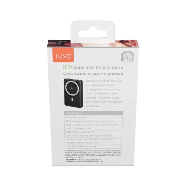 iLive 10K Wireless Charging Power Bank