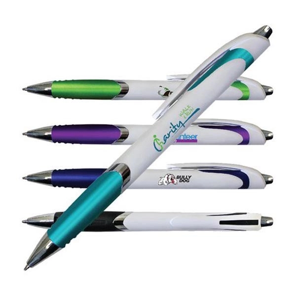 White Crest Grip Pen - Full Color Digital